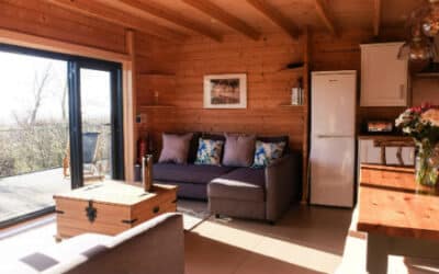 Inside a lodge at Toms Eco Lodges The Isle of Wight