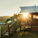Safari Tent at Sunset at Exe Valley Glamping Devon