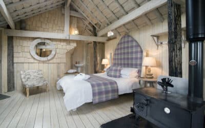 Treehowf at Craighead in Perthshire Scotland grand bedroom