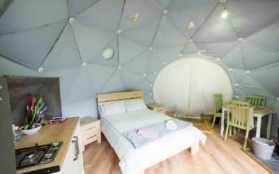 Bedroom in Geo Dome at Inver Coille Highlands of Scotland