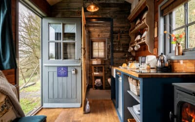 Shepherds Hut in Kent at Greenhill Glamping kitchen