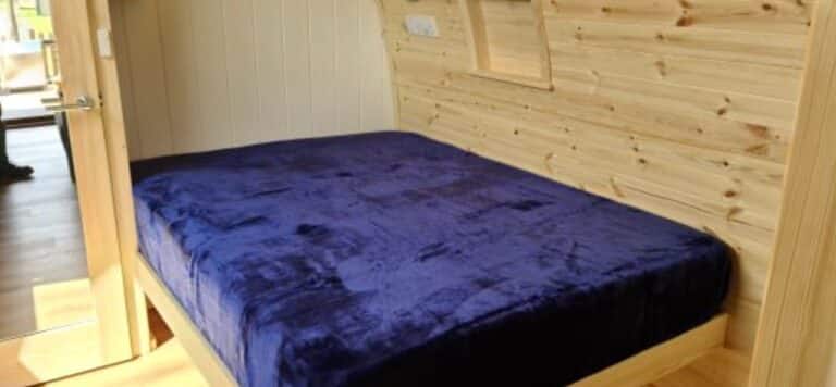 Bedroom at Alpaca Glamping Pod at Welltrough Farm Cheshire