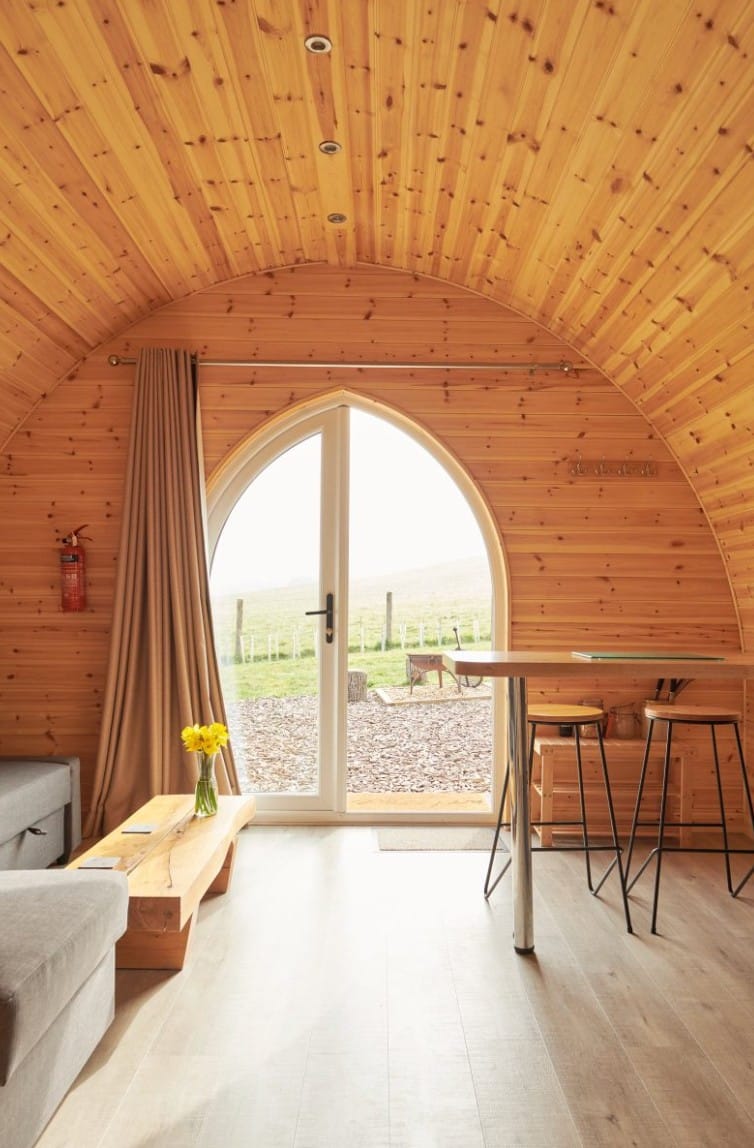 Inside a Glamping Pod in The South Downs at Foot of The Downs