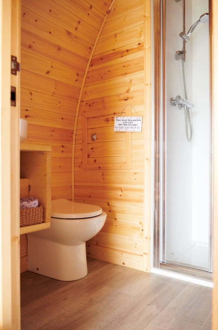 Bathroom in a Glamping Pod in The South Downs at Foot of The Downs