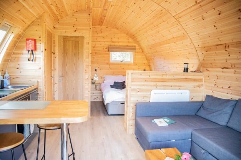 Inside a Glamping Pod in The South Downs at Foot of The Downs
