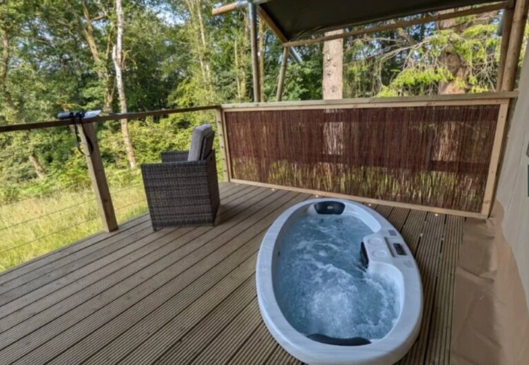 safari tent deck with hot tub ambleside lake district