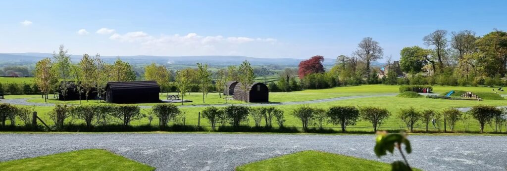 Glamping pod field at Meadow Falls Lancashire