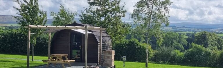 Glamping pod at Meadow Falls Lancashire