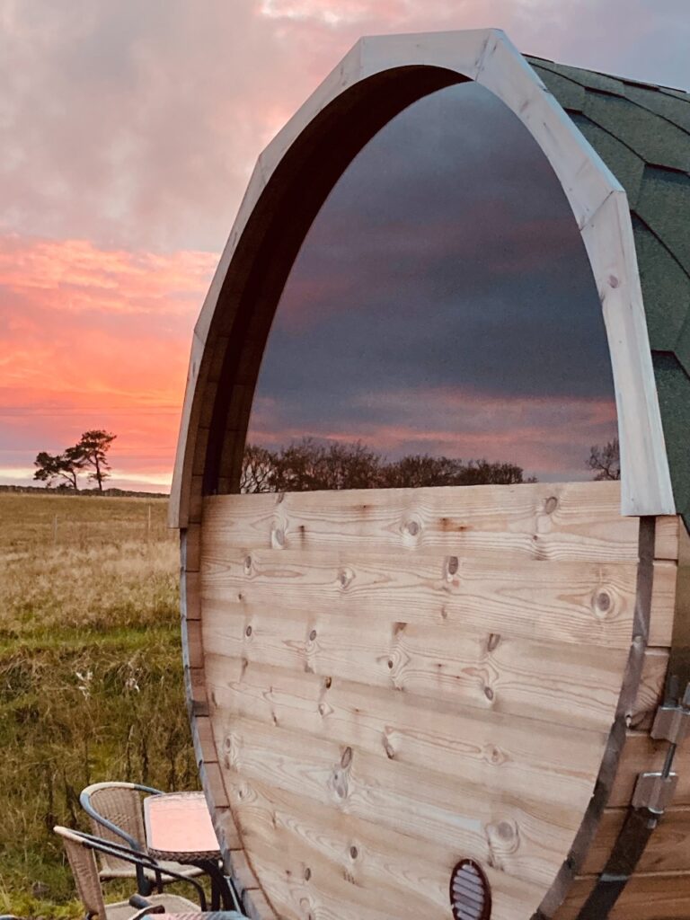 Sauna at Airhouses Glamping in Scotland