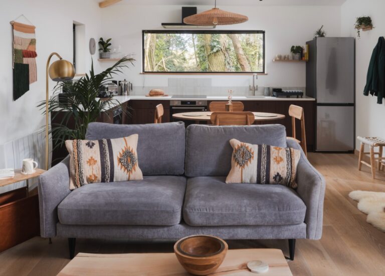 Living area in Treehouse at Hinton Hideaways Somerset