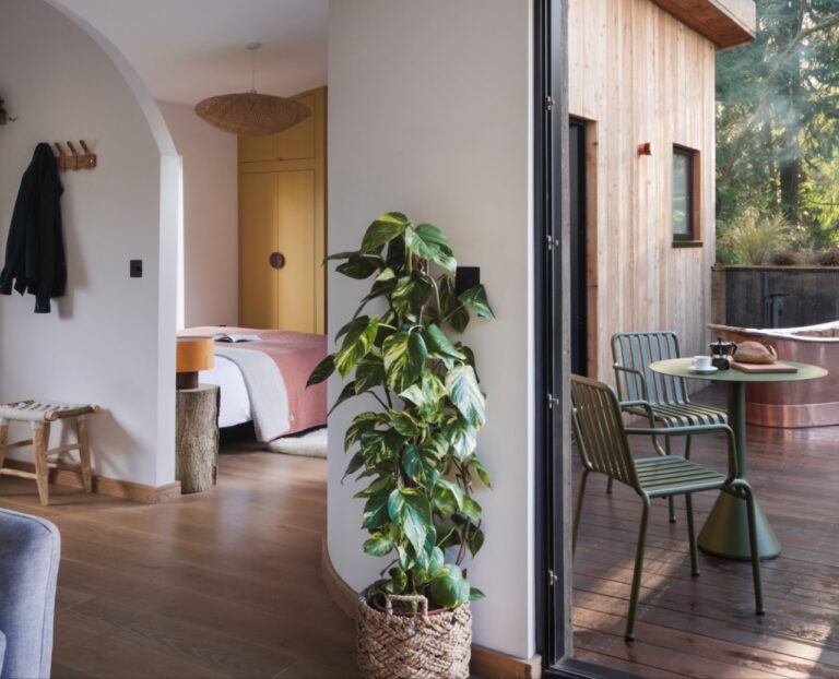Inside the Treehouse at Hinton Hideaways Somerset
