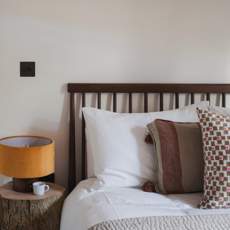 Dressed Bed at The Hidden House in Somerset