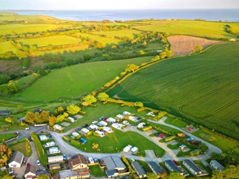 Ariel view of Looe Country Park Campsite Cornwall