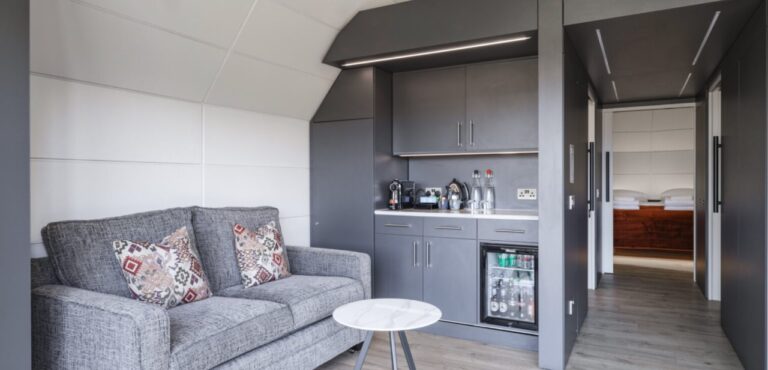 Inside a glamping pod at Murrayshall Estate Perthshire Scotland