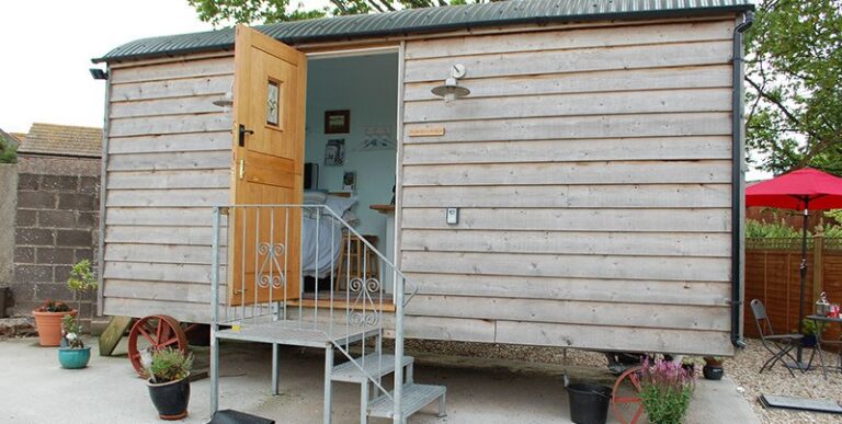 Shepherds hut at To Rest a While Glamping Somerset