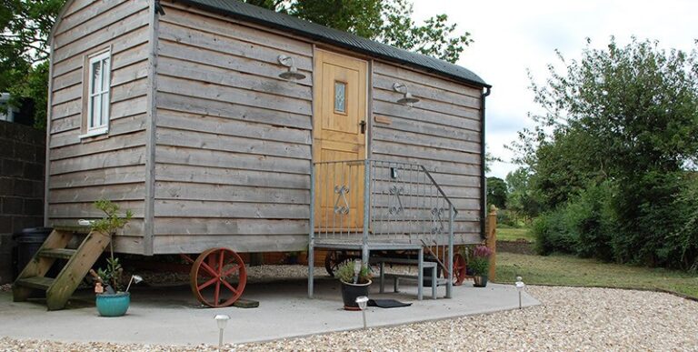 Shepherds hut at To Rest a While Glamping Somerset