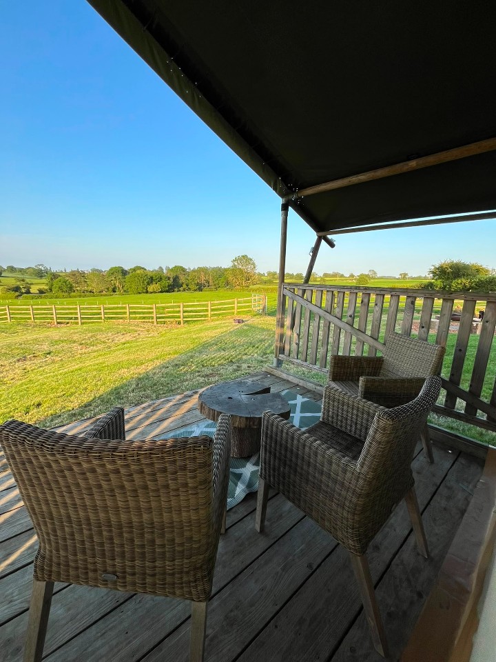 Outdoor deck at Village Farm Hideaway Leicestershire