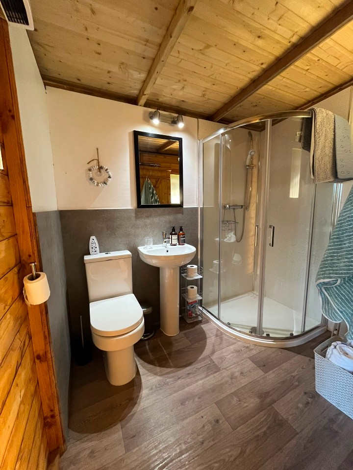 Bathroom in a safari tent at Village Farm Hideaway Leicestershire