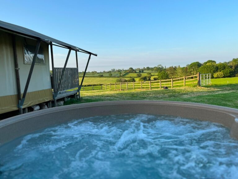 Hot tub at Village Farm Hideaway Leicestershire