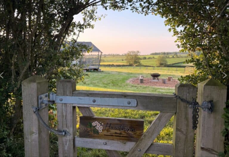 View from the gate at Village Farm Hideaway Leicestershire