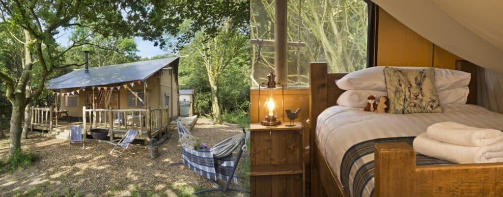 two storey safari tent at secret meadows Suffolk